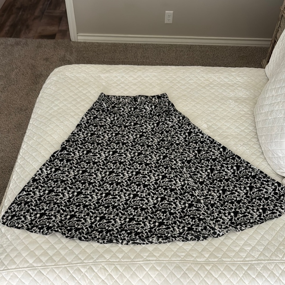 Madewell new side-slit print skirt in crepe viscose